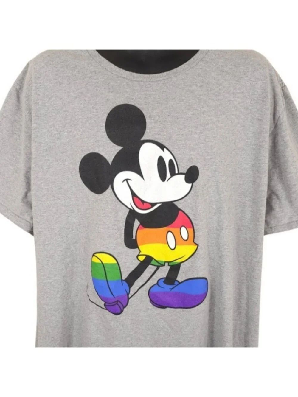 Disney Pride T Shirt Mens Size 3XL Gray Mickey Mouse Rainbow LGBTQIA+